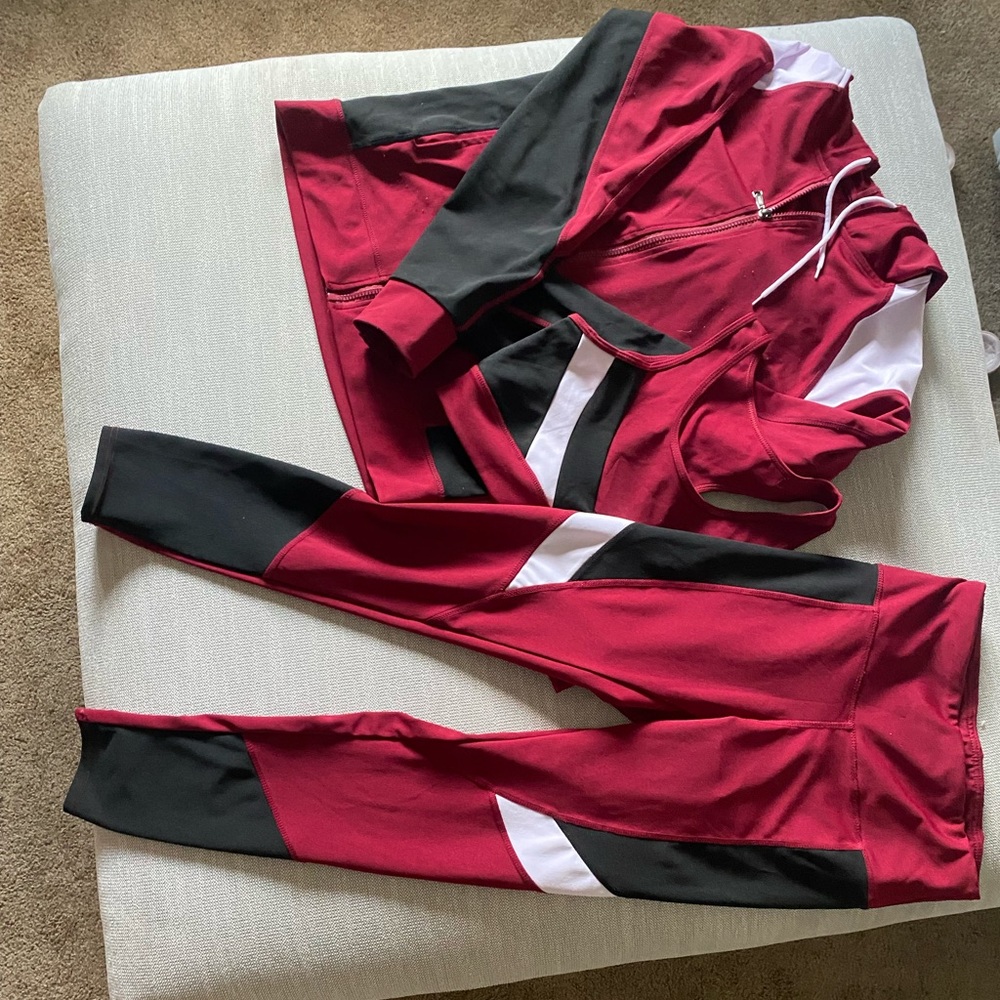 Maroon track suit set